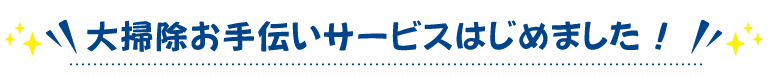 メニュー - 大掃除のお手伝い